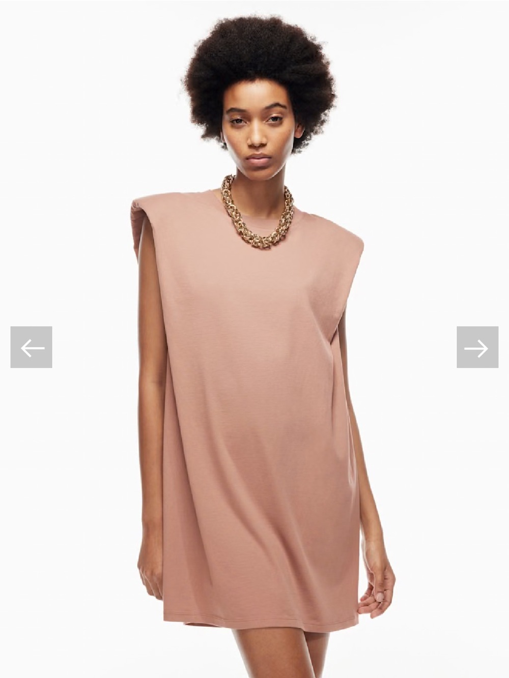 Babaton Tan Structured Padded-Shoulder Mini Dress